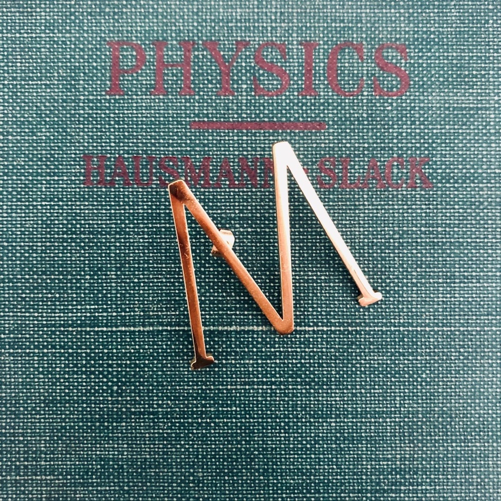 Golden “M” Single Earring
